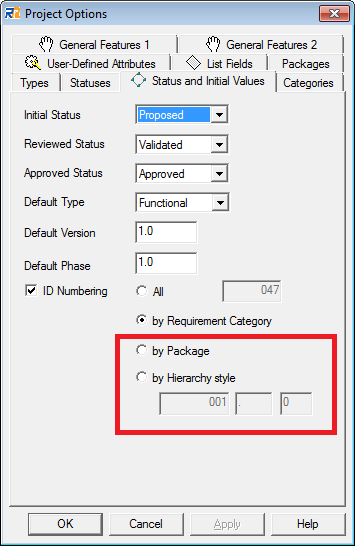 Figure 2 Project Options